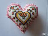 Cinquième Cœur à broder st Valentin, Style Breizh : 1 ère partie