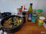 Cuisse de poulet et courgette grillées à l'Actifry