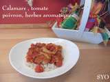 Encornets tomate, poivron, herbes aromatiques