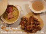 Paupiettes Crème de Porto Forestière, Purée de Pois Cassé du Petit Bistro