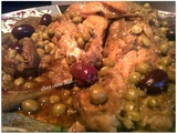 Tajine de poulet aux petit pois et artichaut