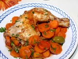 Cuisses de poulet aux carottes et aux olives