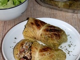 Feuilles de chou farcies , orge et bacon