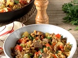 🍚 One pot de riz au porc poivrons courgettes ; plat complet facile