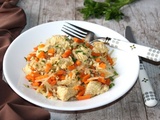 Poêlée de poulet au curry, carottes et pousses de soja (pour 1 pers)