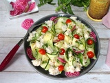 Salade de pommes de terre ,crabe et ses petits légumes (pour 1 pers)