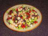 Salade de quinoa rouge aux crevettes ( pour 1 pers)