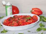 Salade de tomates à l'huile infusée au basilic