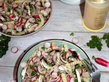 Salade de Torsettes ,thon ,radis et champignons