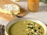 🌿Velouté anti-gaspi aux feuilles de chou-fleur, courgette et camembert