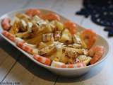 Salade d'ananas aux crevettes et à la feta