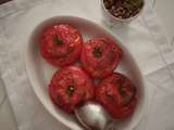 Tomates farcies aux lentilles corail et chorizo
