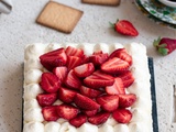 Gâteau aux fraises sans cuisson, crème au mascarpone
