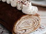 Gâteau de crêpes roulé façon tiramisu