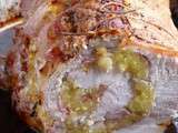Rôti du dimanche: échine de porc farcie aux pommes et à la sauge