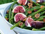 Salade de haricots verts, figues et noisettes