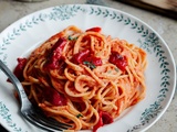 Spaghetti aux poivrons et ricotta