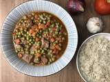 Bazella w rezz or Lebanese peas stew with rice