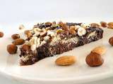 Chocolate Biscuit Cake topped with nuts