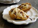 Roasted pears with goat cheese & pine nuts