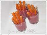 Verrine de crème de betteraves & ses bâtonnets de carottes