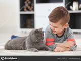 Petit enfant à la maison avec un chat – Boutique en ligne de