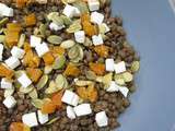 Salade de lentilles, feta, abricots et graines de courges