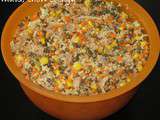Salade lentilles, semoule, carotte, maïs, thon, soja