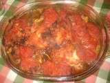 Cuisses de poulet au four tomates et basilic