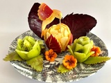 Notre première assiette de fruits sculptés