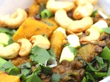 Curry de Lentilles Vertes à la Courge et aux Epinards