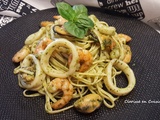 Linguine aux fruits de mer et au pesto maison