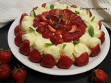 Tarte dacquoise aux fraises et crème diplomate