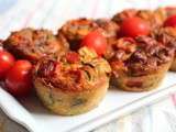 Muffins aux tomates cerises, oignons rouges et curry