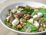 Salade de lentilles-quinoa aux épinards