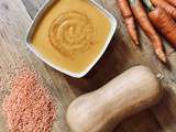 Soupe vitamines aux lentilles corail, butternut et carottes