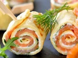 Galettes de saumon roulées avec fromage frais