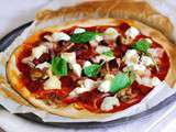 Pizza au chorizo, à la ricotta et aux champignons
