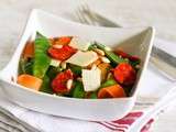 Salade de pois gourmands, carottes et chorizo