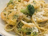 Spaghettis aux crevettes et brocolis, un délice