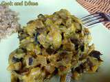 Aubergines en curry de yaourt et farine de pois chiches / versions végétaliennes