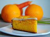 Gâteau moelleu aux carottes, à l’orange, parfumé à l’amande et eau de fleur d’oranger