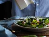 Salade tendance, asperges et pois chiches grillés