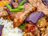 Boeuf sauté aux aubergines et piment