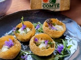 Panipuri aux asperges et crème de Comté