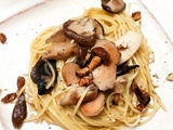 Spaghetti aux champignons et noix