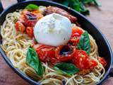 Spaghetti aux tomates rôties et burrata
