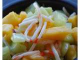 Salade de concombre-mangue et surimi
