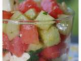 Salade fraîche, concombre-pastèque-feta