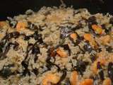 Risotto crevettes et champigonos noirs: un tour en cuisine